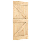 Sliding Door with Hardware Set 95x210 cm Solid Wood Pine 3332636
