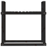 Firewood Rack Black 110x35x108.5 cm Solid Wood Pine 823861