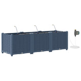 Garden Planter 3 pcs Grey 120 x 40 x 37.5 cm PP 42002869