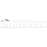 Outdoor Dog Kennel with Roof Silver 14x2x2.5 m Galvanised Steel 3190469