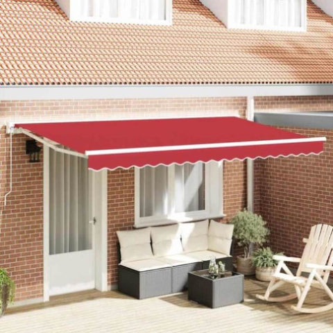 Retractable Awning Manual Red 400x200 cm Fabric 3329889