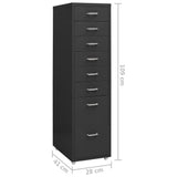 Mobile File Cabinet Anthracite 28x41x109 cm Metal 335923