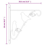 Hanging Basket Brackets with Planters 4 pcs Black Steel 3188014