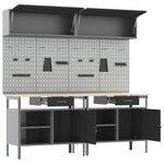 ZNTS 8-Piece Workbench Set in Black Steel 3321498
