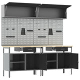 ZNTS 8-Piece Workbench Set in Black Steel 3321498