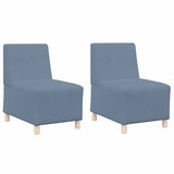 Modular Sofa Unit Armless 2 pcs Blue 55 x 74 x 82 cm 3399779