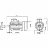 3 Phase Electric Motor Aluminium 2.2kW/3HP 2 Pole 2840 RPM 148004