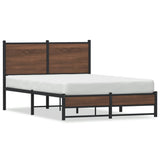 Metal Bed Frame without Mattress Brown Oak 120x190 cm Small Double 4007937