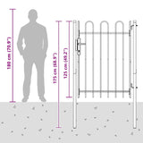 Fence Gate Grey 100 x 120 cm Powder coated steel 42008868