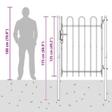 Fence Gate BOXTEL 103 x 175 cm Powder-Coated Steel Grey 42008868