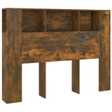 Headboard Cabinet Smoked oak Engineered wood 140x18.5x104.5 cm 817270