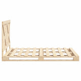 Bed Frame without Mattress with Headboard 140x200 cm Solid Wood 3281570