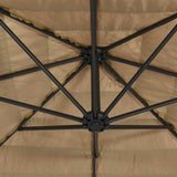 Garden Parasol with LEDs and Steel Pole Brown 388x388x248 cm 4005123