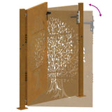 Garden Gate 100x125 cm Corten Steel Tree Design 153216