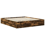 Bed Frame with Drawer Smoked Oak 180 x 200 cm Engineer Wood 3410160