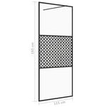 Walk-in Shower Wall with Clear ESG Glass 115x195 cm Black 151031