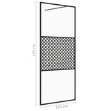 Walk-in Shower Wall with Clear ESG Glass 115x195 cm Black 151031