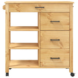 Kitchen Trolley MONZA 84x40x88.5 cm Solid Wood Pine 376112