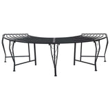 Tree Bench 4-Seater 160 x 80 x 44 cm Steel Black Half-round 42029508