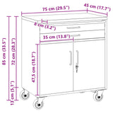 Work Cabinet with Drawer 3 pcs Black and Grey 150 x 55 x 85 cm 3321368