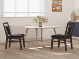 Dining Chair 2 pcs Light Brown and Black Solid Rubber Wood 42020502