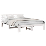Bed Frame with Headboard White 150 x 200 cm Solid Pine Wood 872606