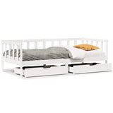 Daybed with Drawers without Mattress White 90x200 cm Solid Wood 3302072