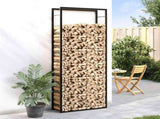 Firewood Rack Matt Black 80x28x222 cm Steel 350309