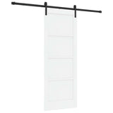 Sliding Door 78 x 202 cm Engineered Wood White and Black 3449978