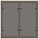 Garden Table Grey and Black 55 x 55 x 37 cm PE Rattan and Glass 42035134