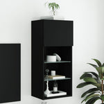 ZNTS TV Cabinet with LED Lights Black 40.5x30x90 cm 837045