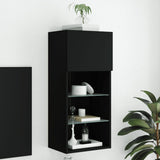 ZNTS TV Cabinet with LED Lights Black 40.5x30x90 cm 837045