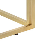 Coffee Table Gold Stainless Steel and Solid Wood Sleeper 350022