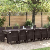Garden Dining Set 15 pcs Brown Polt rattan 3378641