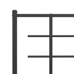 Metal Bed Frame without Mattress with Headboard Black 120x200cm 355559