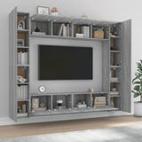 ZNTS 8 Piece TV Cabinet Set Grey Sonoma Engineered Wood 3114236