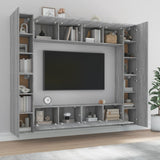 8 Piece TV Cabinet Set Grey Sonoma Engineered Wood 3114236