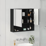 Mirror Cabinet with Door Black 59 x 17 x 55 cm Engineered Wood 883365