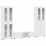 TV Cabinet Set FLORIN 3 pcs High Gloss White Engineered Wood 3398008