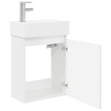 Bathroom Vanity Unit with Tap High Gloss White 889505