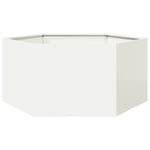 ZNTS Garden Planter White Hexagon 104x90x45 cm Steel 851130