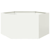 ZNTS Garden Planter White Hexagon 104x90x45 cm Steel 851130