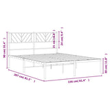 Metal Bed Frame without Mattress with Headboard Black 150x200cm 372181