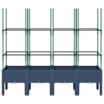 Garden Planter with Trellis Blue Grey 160x40x142.5 cm PP 367961