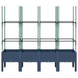 Garden Planter with Trellis Blue Grey 160x40x142.5 cm PP 367961