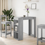 ZNTS Bar Table with Racks Grey Sonoma 102x50x103.5 cm Engineered Wood 854360