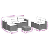 ZNTS 5 Piece Garden Sofa Set with Cushions Grey Poly Rattan Acacia 3213538