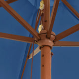 Garden Parasol with Wooden Pole Azure Blue 299x240 cm 363174