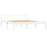Bed Frame without Mattress White Solid Pine Wood 140x200 cm 283187