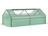 Raised Garden Bed with Greenhouse, Steel Planter Box with Plastic Cover, Roll Up Window, Dual Use T3398P318840